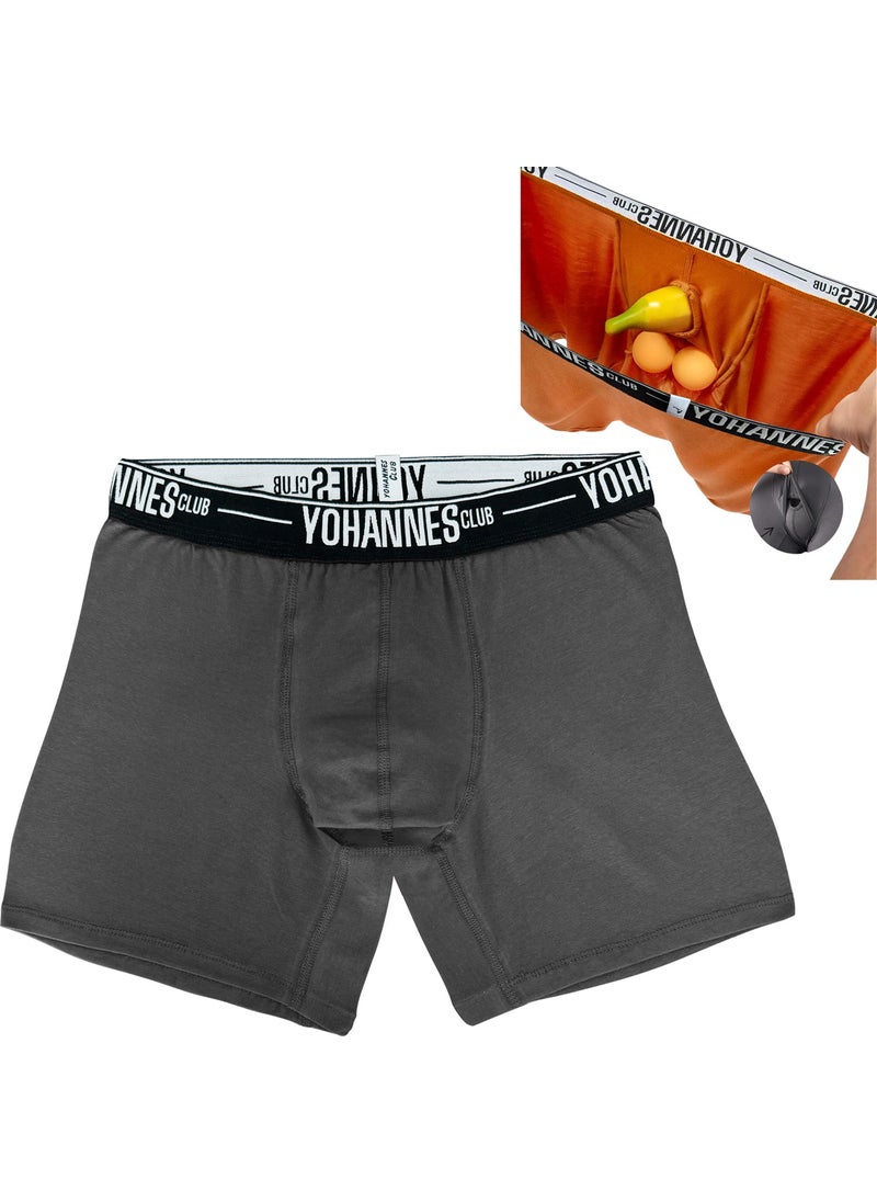 Yohannes Club - men, Special Anatomical Cotton Boxer, single, Anthracite - Image 1