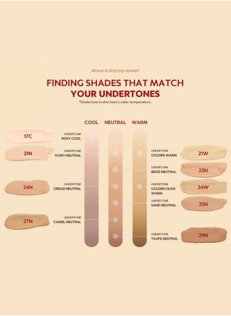 TIRTIR - Tirtir Red Foundation - 24N Latte| Flawless Coverage with Skincare Benefits | Hydrating, Long-Lasting, Lightweight Formula for All Skin Types | Reduces Imperfections and Evens Skin Tone - Image 1