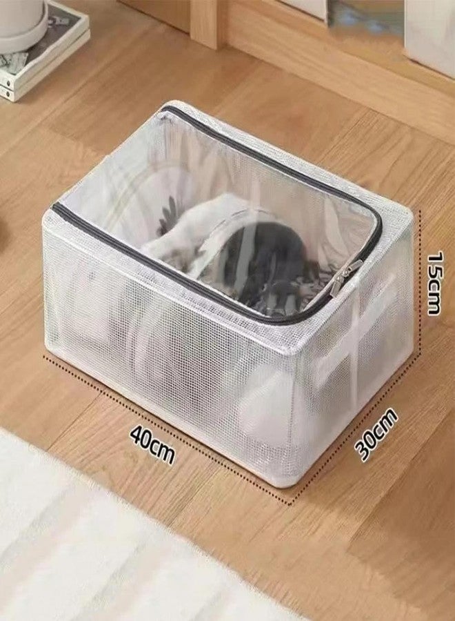 MAPPLE CREATION Foldable Storage Bins - Frame Storage Box Fabric Stackable Clothes Container Organizer with Clear Window Space-Saving Sneaker Box Large Capacity, Sweater Storage for Closet - Image 2