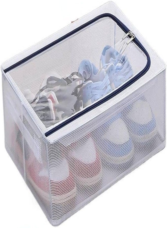 MAPPLE CREATION Foldable Storage Bins - Frame Storage Box Fabric Stackable Clothes Container Organizer with Clear Window Space-Saving Sneaker Box Large Capacity, Sweater Storage for Closet - Image 1