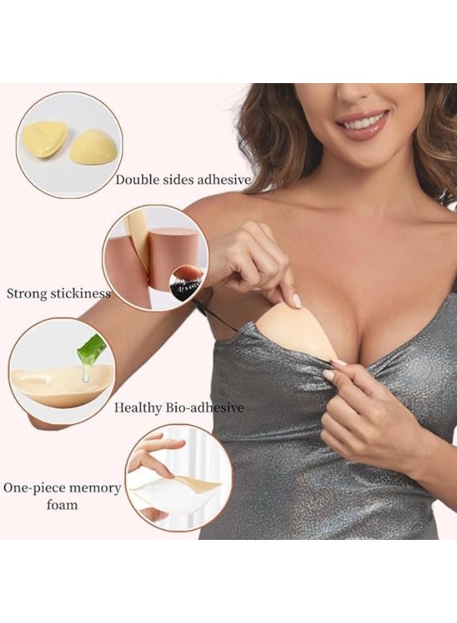 Ultra Boost Inserts Double-Sided Adhesive Pads Sticky Bikini Padding Inserts Bra Pads Inserts Bra Inserts Push up Breast Pads Silicone Bra Cups for Sports Bra Swimsuit - Image 3