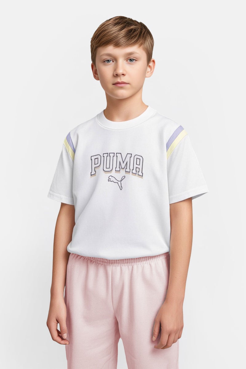 PUMA Kids Boy Short Sleeve Outdoor T-Shirt, White - Image 1