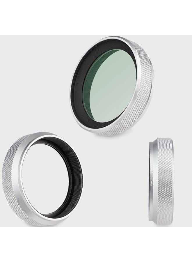 Haoge LUV-X54W Metal Lens Hood with MC UV Protection Multicoated Ultraviolet Lens Filter for Fujifilm X100VI Fuji X100V Camera Silver - Image 2