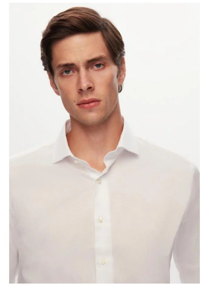 D'S DAMAT Ds Damat Slim Fit White Dobby Shirt  - Image 2