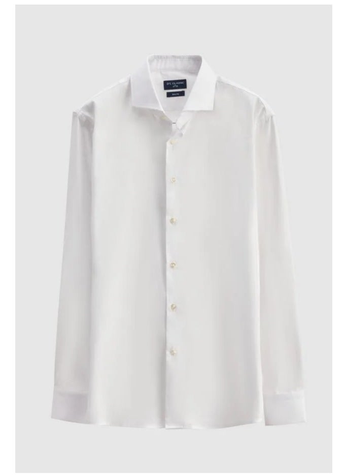 D'S DAMAT Ds Damat Slim Fit White Dobby Shirt  - Image 5
