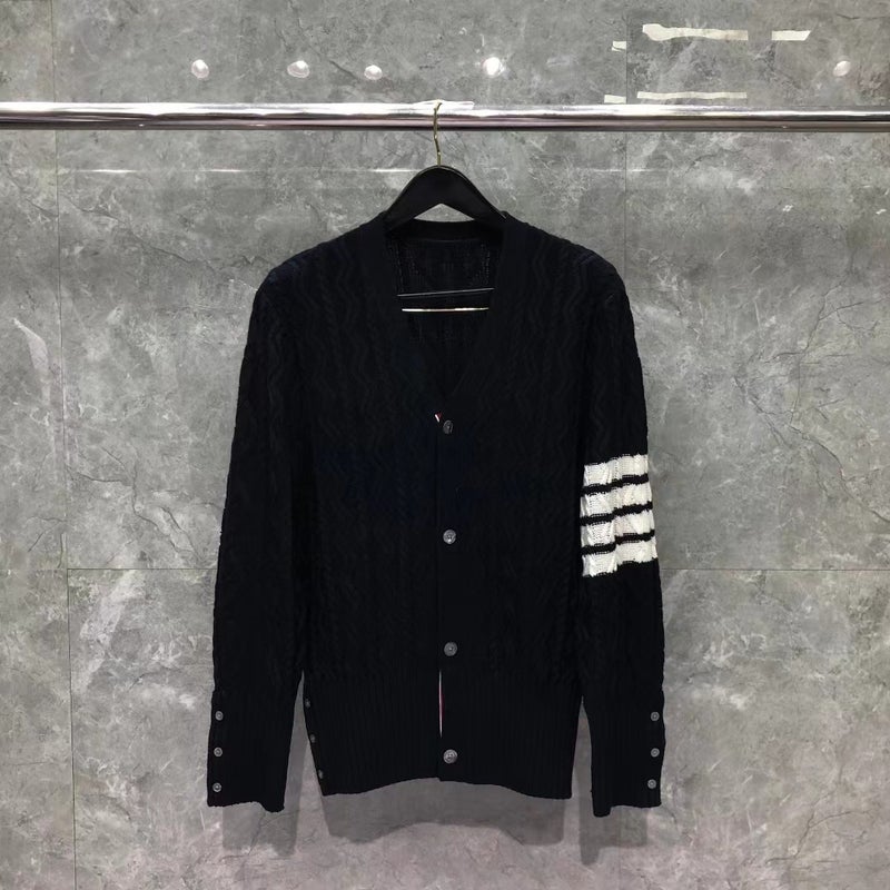 Tb Tom V-Neck Twist Wool Cardigan Men'S And Women'S Same Casual Comfortable All-Match Knitted Cardigan - Image 5
