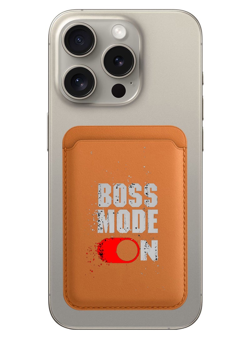 Theodor Magnetic Wallet, Compatible with MagSafe Wallet, for iPhone Wallet, for iPhone 16/15/14/13/12 Series, Not for iPhone 13/12 mini, 3 Card Holder, Vegan Leather, Brown - Boss Mode - Image 1