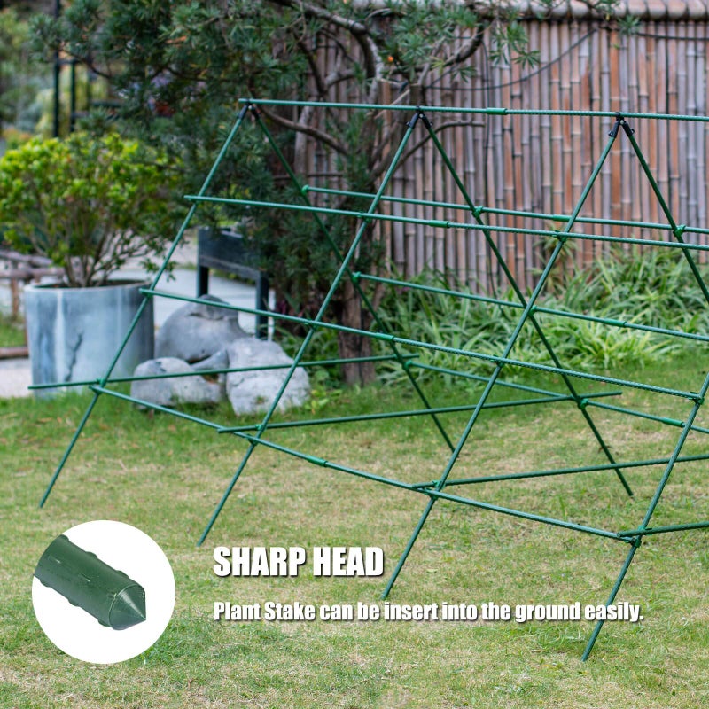 Orgrimmar 26 PCS 57" Garden Support Stakes Plastic Coated Deformable Climbing Plant Trellis Plant Climbing Frame for Tomato Cucumber Eggplant Vine Vegetable (57 Inch) - Image 4