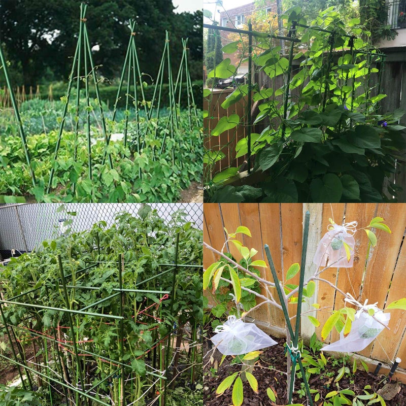 Orgrimmar 26 PCS 57" Garden Support Stakes Plastic Coated Deformable Climbing Plant Trellis Plant Climbing Frame for Tomato Cucumber Eggplant Vine Vegetable (57 Inch) - Image 3