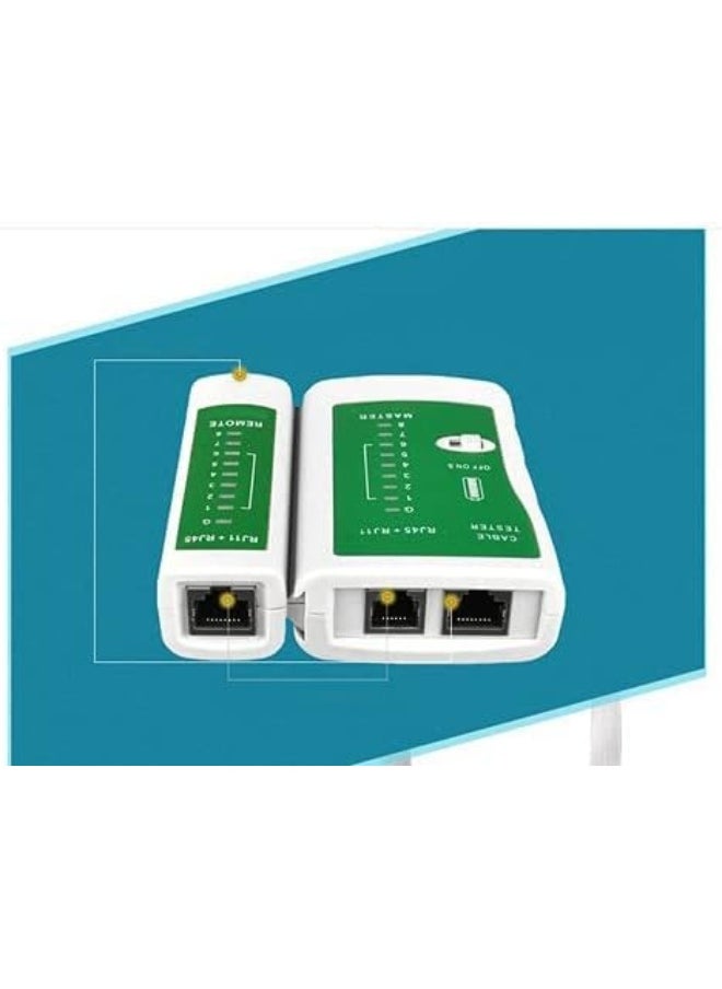ECVV - ECVV Network Linemeter – 2-in-1 Multi-Function Cable Tester for RJ45 & RJ11 Connectors, Automatic Detection of Open/Short Circuits, Test LED Indicators for Faulty Network and Telephone Cables (Including BNC) - Image 1