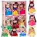 dollbie 6 Pack 4 Inch Mini Fashion Doll Collection 6 Unique Stylable Hair Dolls with Rotatable Limbs Cute Outfits Collectible Toy Gift for Kids - Image 2