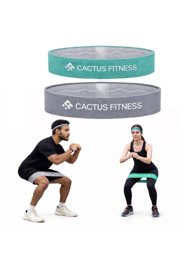 كاكتس فيتنس مجموعة شرائط المقاومة غير القابلة للانزلاق من CACTUS FITNESS للمستوى المتوسط، 2 قطعة، مخصصة لليوغا والبيلاتس، للوركين والفخذين والساقين والأرداف والعضلات المؤخرة، للرجال والنساء - Image 1