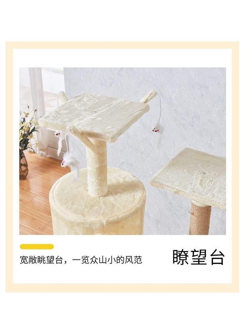 Dubkart Cat Tree for Indoor Cats,Cat Tree Tower,Cat Bed,with Sisal Scratching Posts,Houses,Cats Activity Tower,Cat Furniture (Beige2-Cat tree) - Image 3