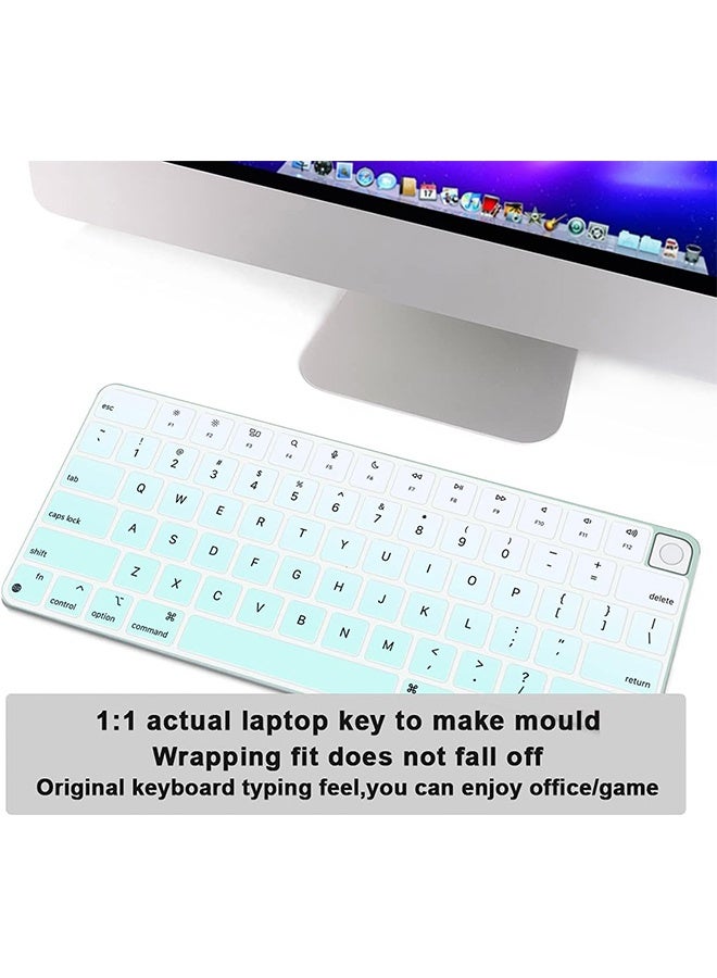 إم إكس إن قطعتان من أغطية لوحة المفاتيح فائقة النحافة لجهاز MacBook Pro 14/16 - غطاء حماية مقاوم للغبار للوحة المفاتيح، مقاوم للماء والغبار، للاستخدام اليومي والمكتب (وردي + أخضر نعناعي) - Image 3