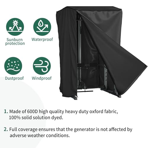 AKEfit Strength Training Cover, Waterproof & Dustproof Gym Rack Cover with Zipper,Fit for Indoor and Outdoor 69''Lx47''Wx84''H-Black - Image 5