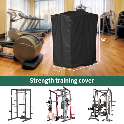AKEfit Strength Training Cover, Waterproof & Dustproof Gym Rack Cover with Zipper,Fit for Indoor and Outdoor 69''Lx47''Wx84''H-Black - Image 2