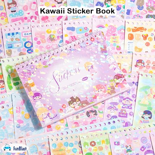 FunBlast Kawaii Sticker Book – 50 Sheets/4000 Stickers, Cartoon Theme Sticker for Girls, Cute Washi Stickers for Project, Japanese Style Decorative Sticker (Pink) - Image 5
