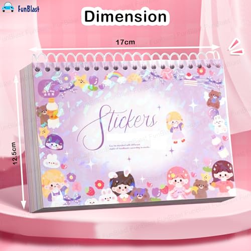 FunBlast Kawaii Sticker Book – 50 Sheets/4000 Stickers, Cartoon Theme Sticker for Girls, Cute Washi Stickers for Project, Japanese Style Decorative Sticker (Pink) - Image 2
