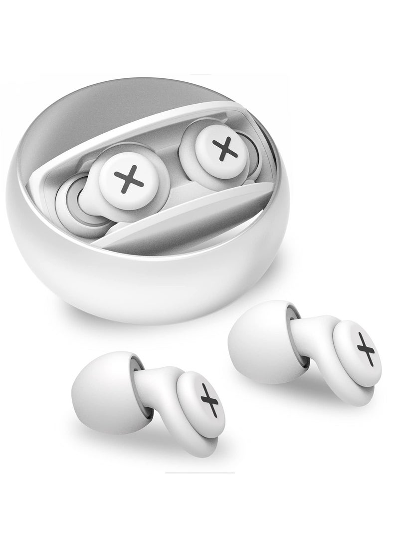 SYOSI - Noise Reduction Ear Plugs-40 dB Noise Cancelling Reusable Hearing Protection in Flexible Silicone for Sleeping, Traveling, Concerts, Work & Swimming,3 Wearing Styles, White - Image 1