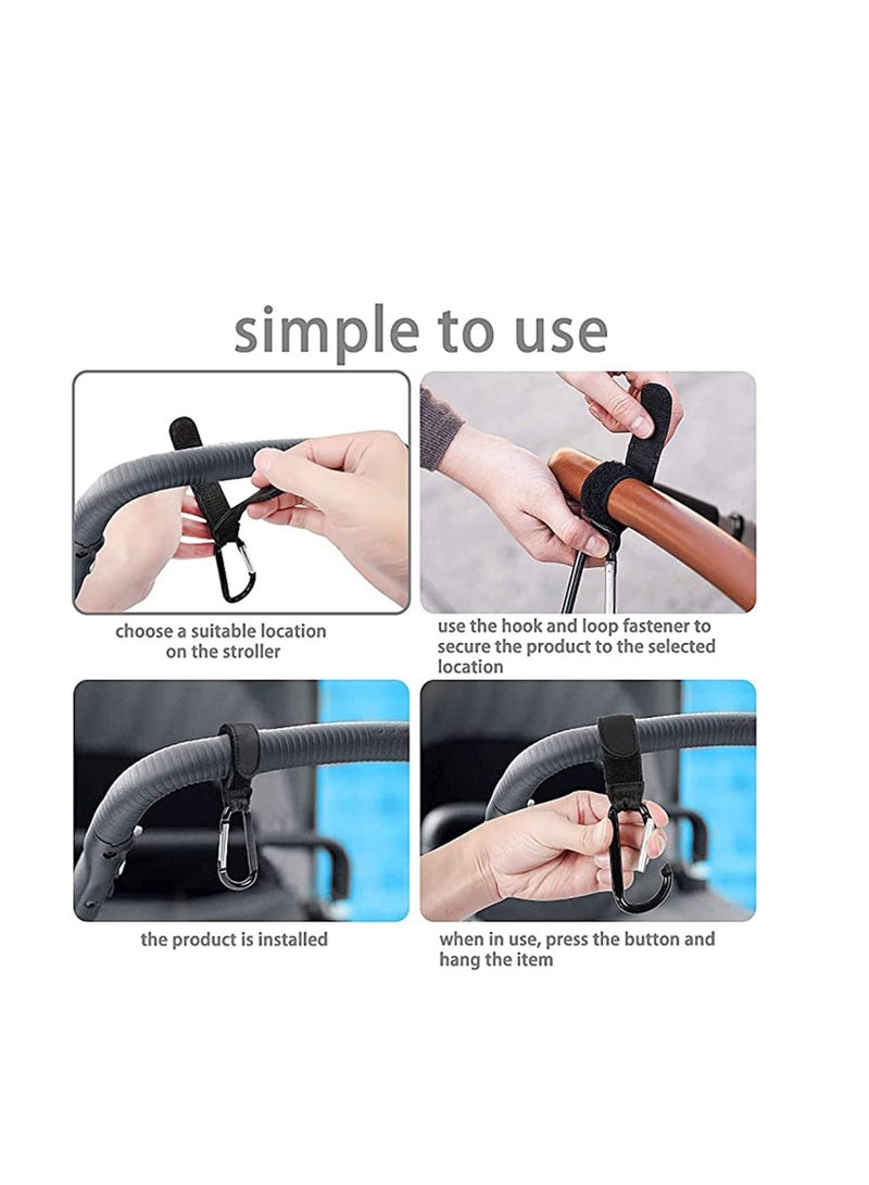 Buggy Clips Stroller Hook Carabiner Hook Used to Hang Shopping Bags Lunch Pouch or Baby Supplies on Stroller for Outdoor 2Pcs - Image 3