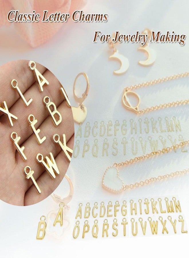 Whale 104PCS Gold Letter Charms for Jewelry Making Metal A-Z Alphabet Letter Charms Spacer Beads for Bracelets Necklace Keychains 4 Sets of 26 Letter Charm DIY Crafts Supplies (KC Gold) - Image 2