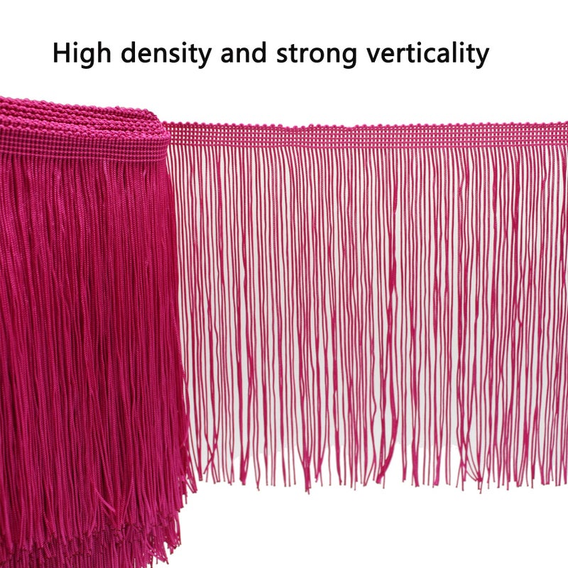 Dortrue 10 Yards of 8" Fringe Trim Tassel Sewing Trim for Clothes Accessories Latin Wedding Dress DIY Lamp Shade Decoration - Image 2