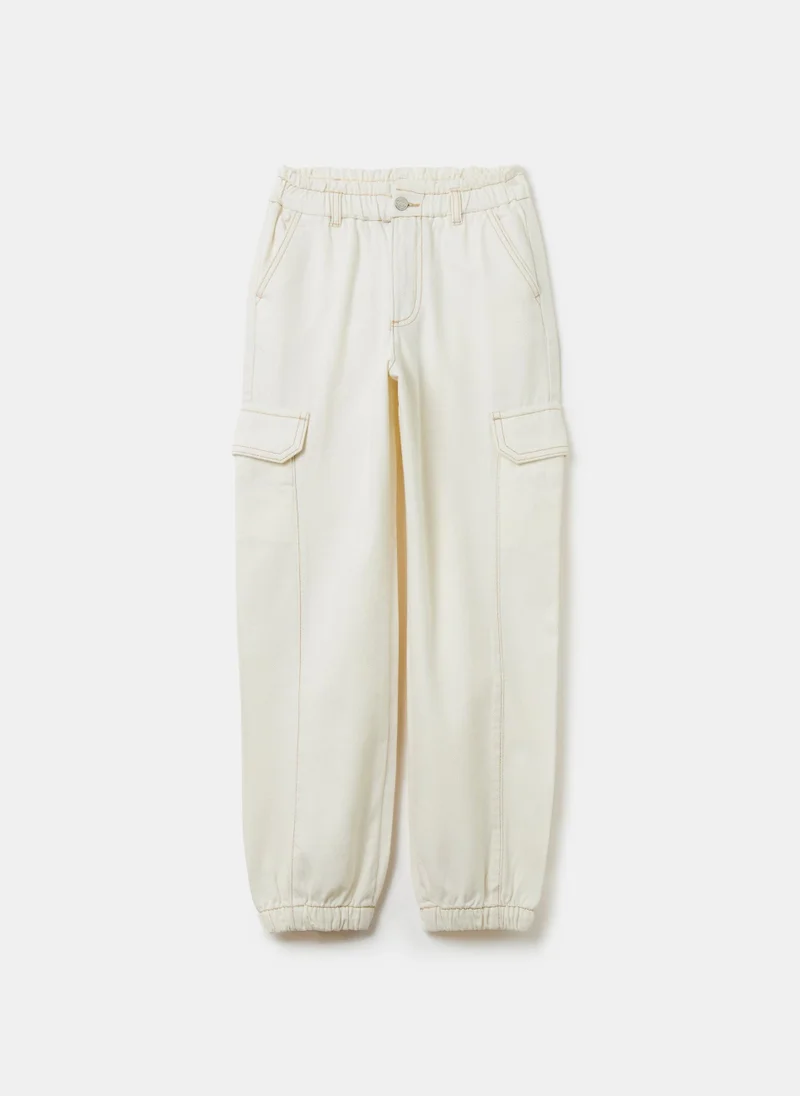 او في اس Paper Bag Cargo Trousers In Cotton