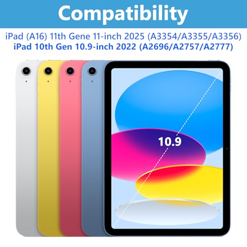 TQQ حافظة TQQ لجهاز iPad الجيل العاشر مع لوحة مفاتيح (10.9 بوصة، 2022)، حافظة لوحة مفاتيح لجهاز iPad الجيل العاشر 10.9 بوصة، قابلة للفصل - حامل قلم - غطاء قابل للطي - حافظة لوحة مفاتيح لجهاز iPad الجيل العاشر 10.9 بوصة 2022 باللون الأزرق - Image 2