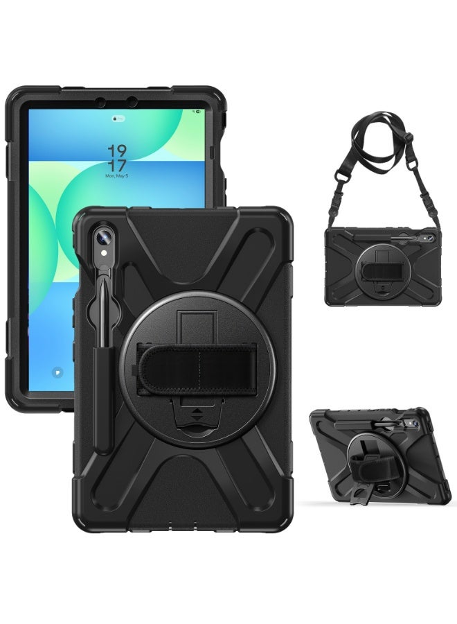 جراب متين متوافق مع جهاز Samsung Tab S10 Lite مقاس 10.9 بوصة 2025 مع حامل قلم S، جراب سوار مع حامل يدور 360 درجة وحزام يد وحزام كتف - Image 2