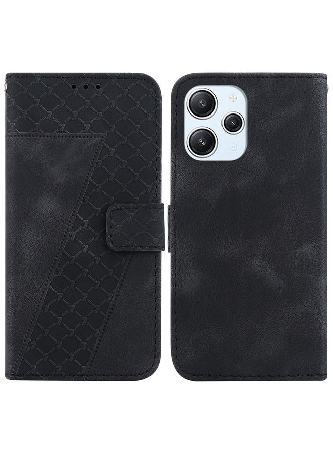 The Bros Case For Xiaomi Redmi 12 7-shaped Embossed Leather Phone Case