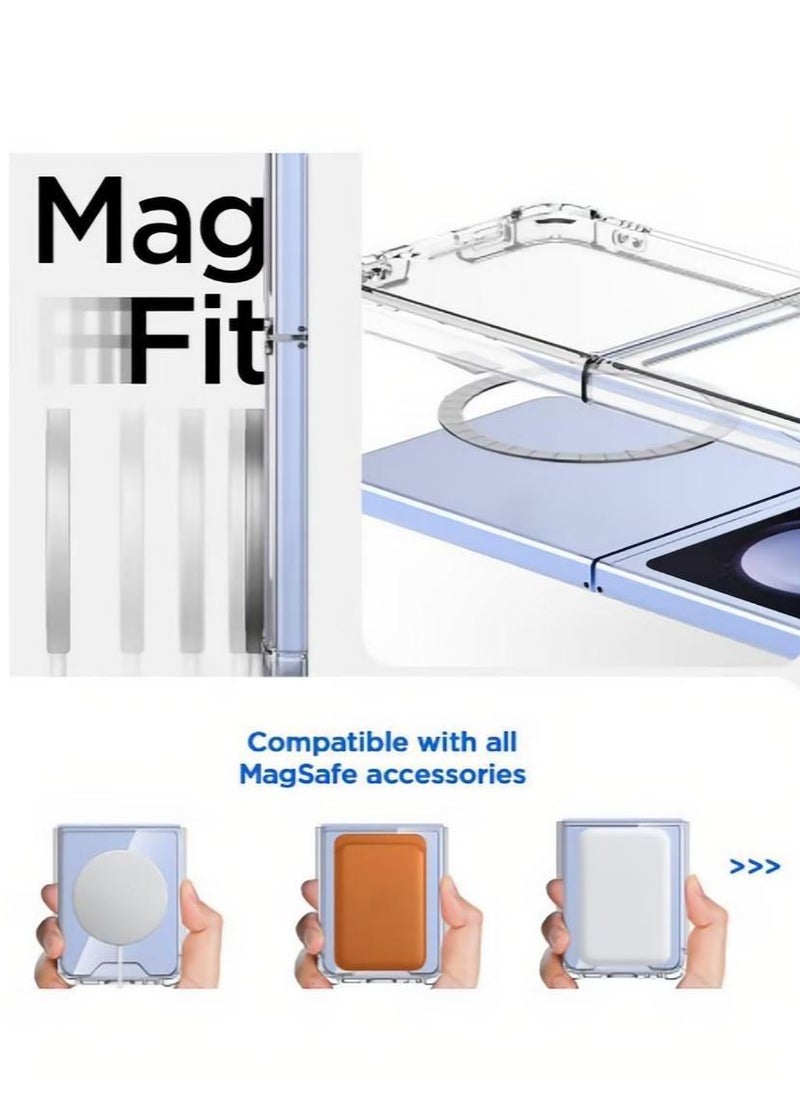 Generic - Samsung Z Flip 5 Magnetic Case Compatible with Magsafe Accessories Wireless Charging Screen and Camera Protection Shockproof Protective Cover for Samsung Galaxy Z Flip 5 5G 2023 - Image 1