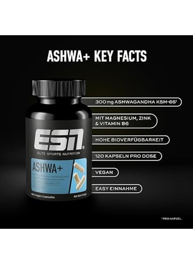 ESN – Elite Sports Nutrition Ashwa+ Ashwagandha 120 Capsules – Natural Support for Stress, Anxiety & Mental Wellbeing - Image 3