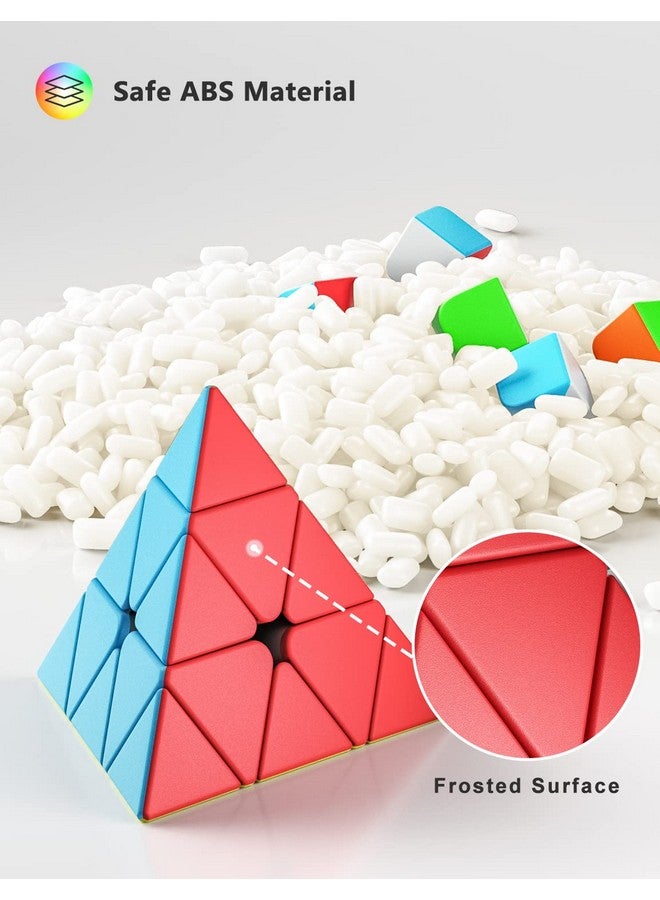 فديلين مجموعة مكعبات السرعة من Vdealen، مجموعة مكعبات سحرية هرمية 2x2x2 3x3x3، ألعاب مكعبات الألغاز لحفلات أعياد الميلاد وهدايا عيد الميلاد للأطفال والمراهقين والبالغين (بدون ملصقات) - Image 2