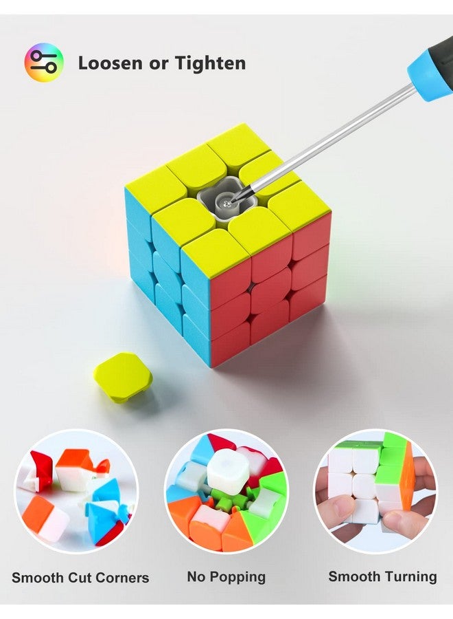 فديلين مجموعة مكعبات السرعة من Vdealen، مجموعة مكعبات سحرية هرمية 2x2x2 3x3x3، ألعاب مكعبات الألغاز لحفلات أعياد الميلاد وهدايا عيد الميلاد للأطفال والمراهقين والبالغين (بدون ملصقات) - Image 3