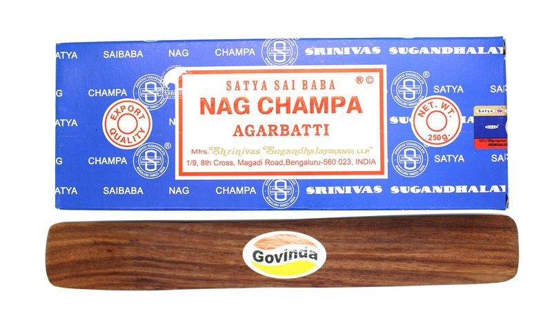 Govinda - Bangalore (BNG) Nag Champa Argarbatti 250 Grams with Incense Holder - Image 3