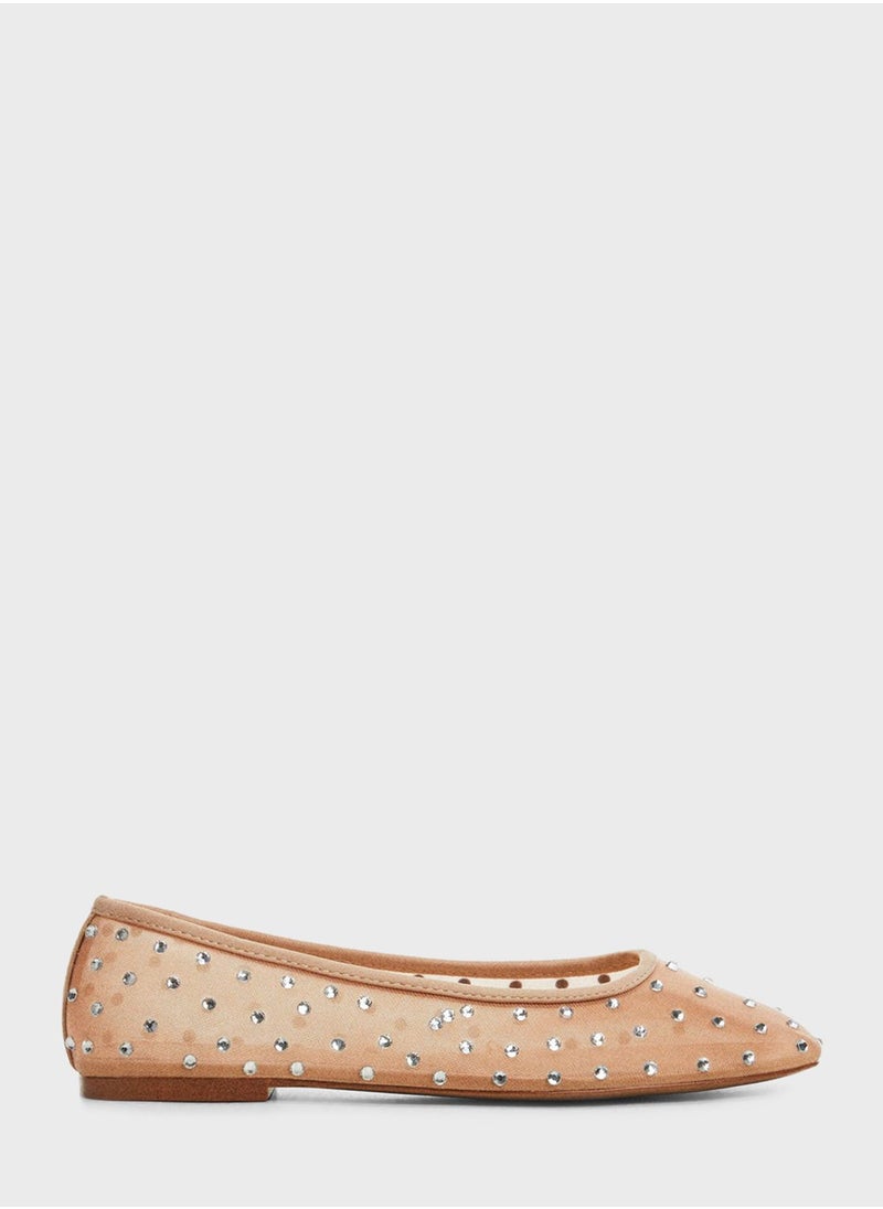 MANGO - Space Close Toe Ballerinas - Image 1
