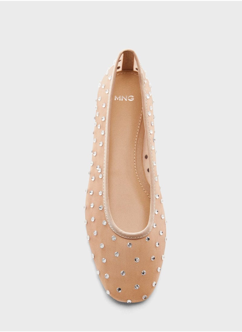 MANGO - Space Close Toe Ballerinas - Image 1