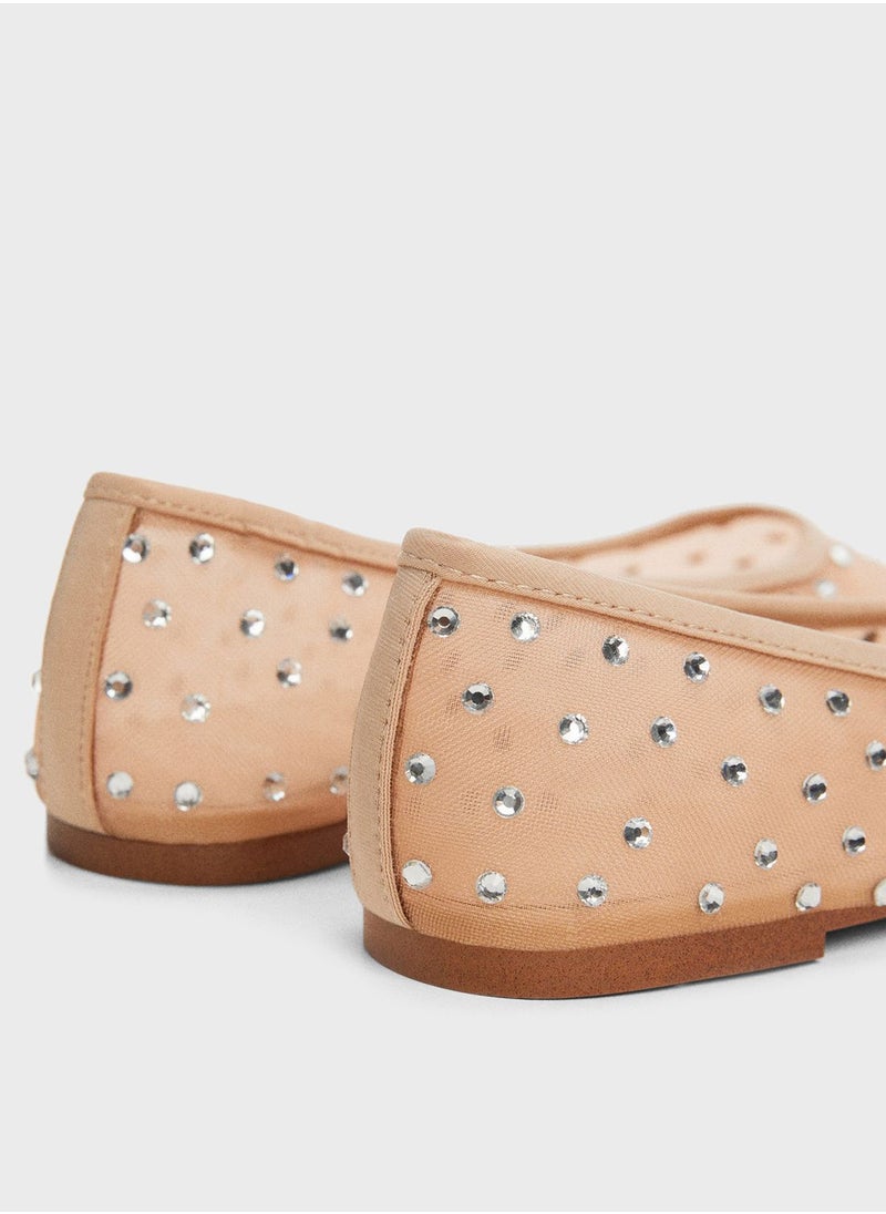 MANGO - Space Close Toe Ballerinas - Image 1