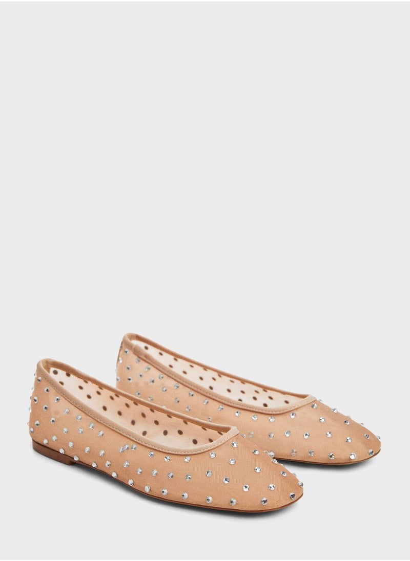 MANGO - Space Close Toe Ballerinas - Image 1