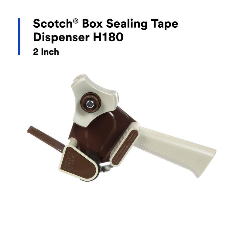 3M Scotch - 21200190087 H180 Industrial Packing Tape Dispenser for 2" Tape â€“ Lightweight and Portable for Commercial Packaging, Shipping, Moving, Carton and Box Sealing, Gray (19008) - Image 2