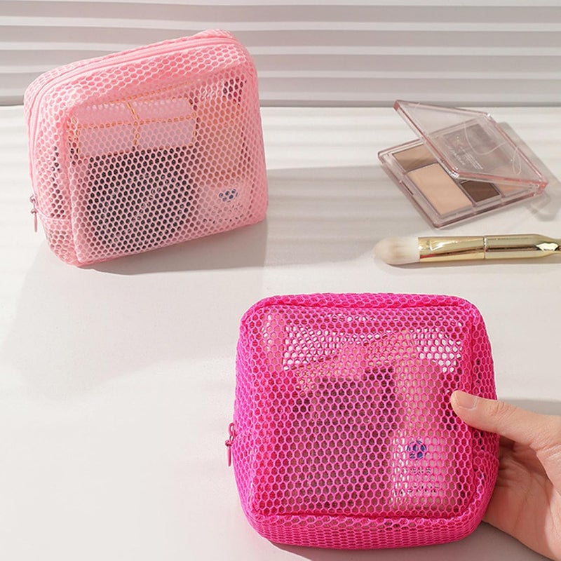 Portable Ventilated Meshes Cosmetic Bag for Lipsticks Skincare Sanitary Pads Portable Neat Organizers Breathable Meshes - Image 4