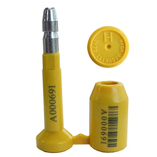 TamperSeals Group - ISO 17712 and C-TPAT Certified High Security Bolt Seals for Cargo Containers, Trucks, Railways, Wagons, and Trailers (10-Pack, Yellow, Unique Barcode, Model HSS-007) - Image 1