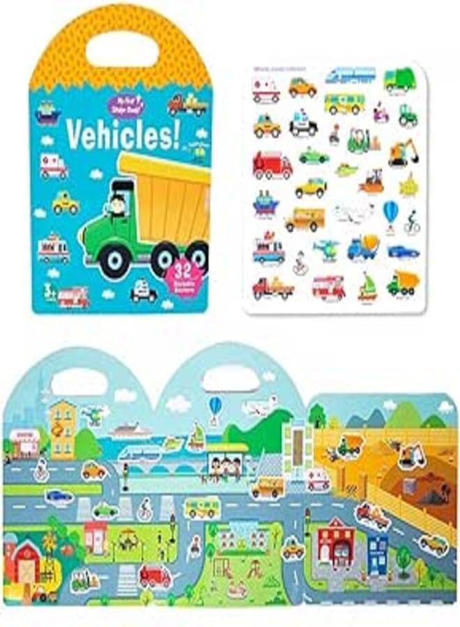 My First Sticker Book: Vehicles!, Reusable Sticker Collection with 32 Pages, 3+ Years