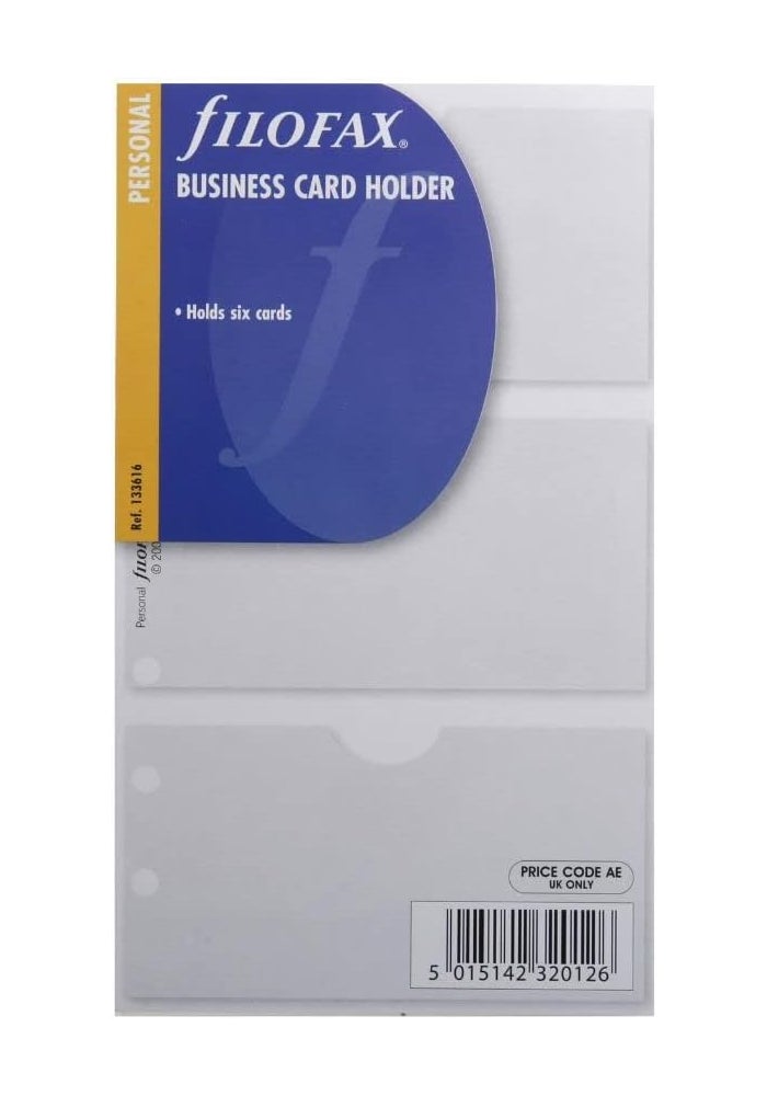 Filofax Personal Business Card Holder - Clear, Holds Six Cards - Image 1