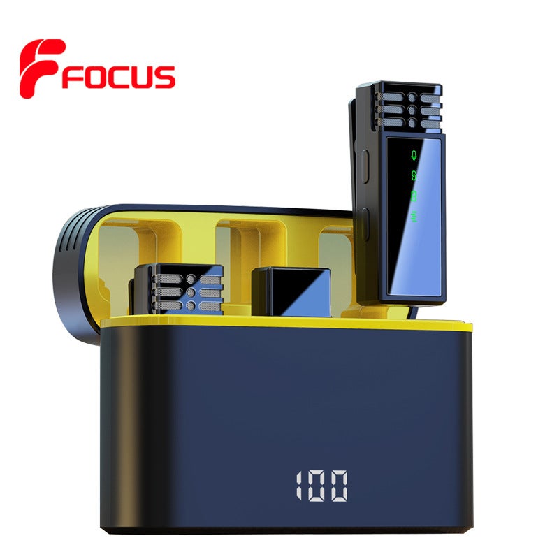 J68 Wireless Collar Clip Microphone Outdoor Mobile Phone Live Broadcast One To Two Noise Reduction Live Broadcast With Charging Warehouse Microphone - Image 2