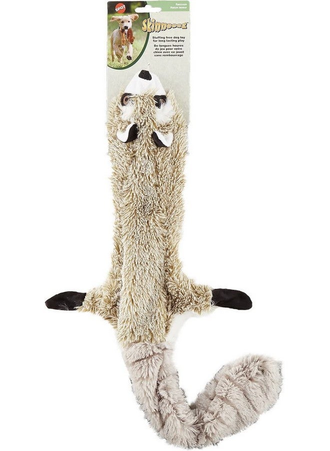 SPOT Skinneeez Stuffless Dog Toy with Squeaker | Plush Tug of War Raccoon Squeak Toy for Small and Large Dog Breeds | Large - Image 1
