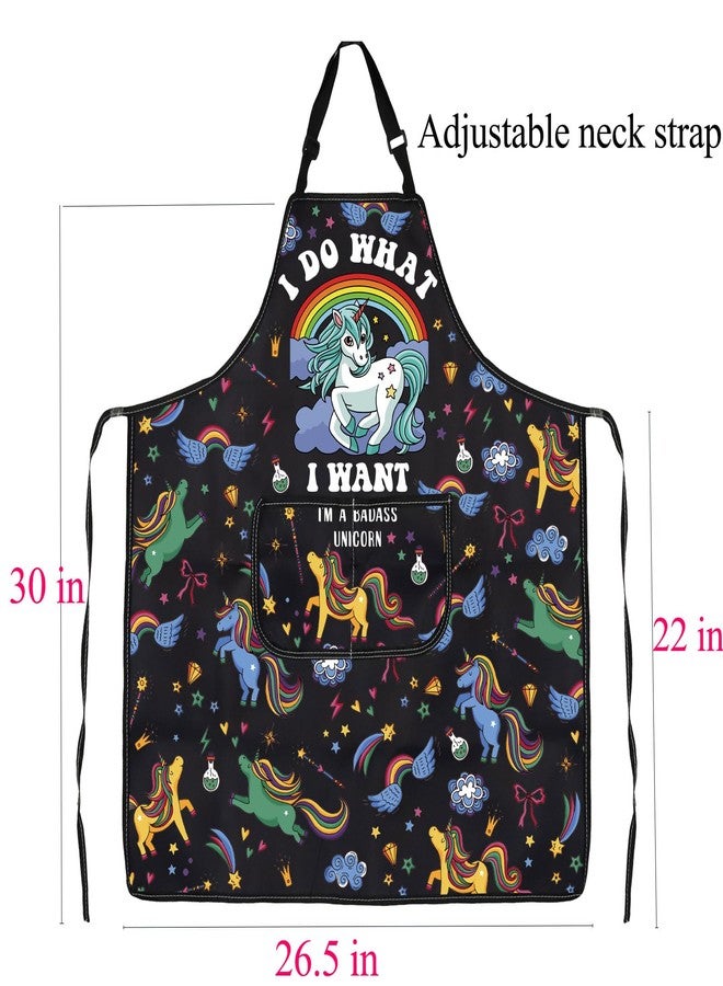 BNQL Unicorn Apron Unicorn Gifts for Unicorn Lovers I Do What I Want Apron I'm a Unicorn Baking Apron Waterproof with Pockets - Image 2