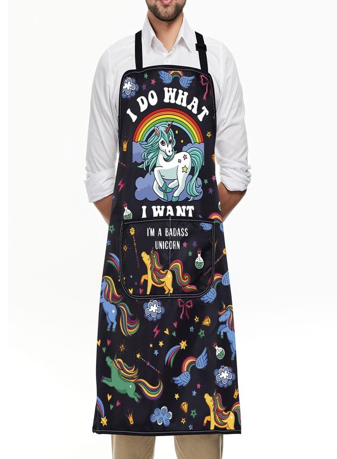 BNQL Unicorn Apron Unicorn Gifts for Unicorn Lovers I Do What I Want Apron I'm a Unicorn Baking Apron Waterproof with Pockets - Image 5
