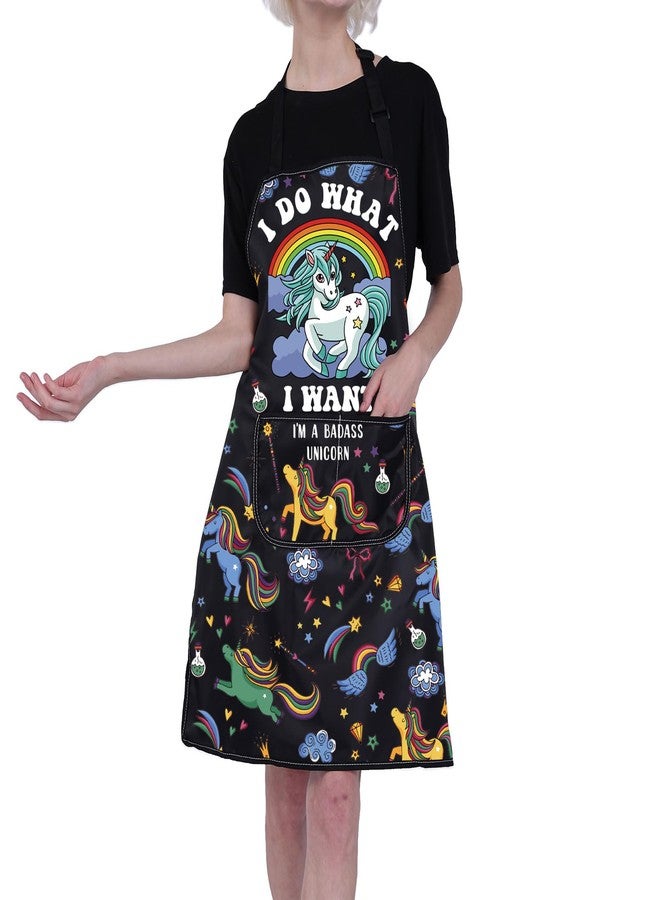 BNQL Unicorn Apron Unicorn Gifts for Unicorn Lovers I Do What I Want Apron I'm a Unicorn Baking Apron Waterproof with Pockets - Image 4