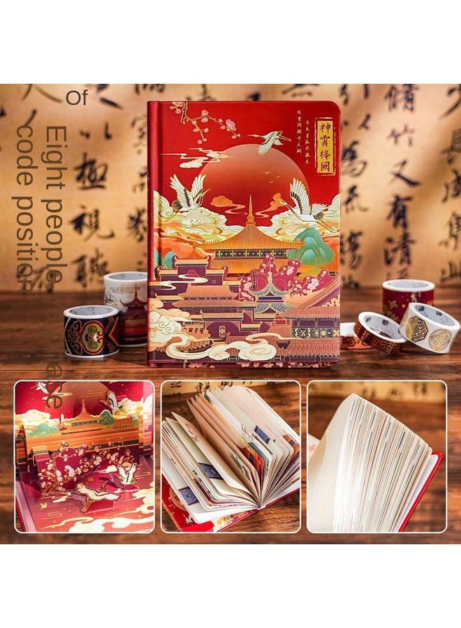 Bluejw Dunhuang Style National Tide Hand Book Notebook Suit Gift Box Antique National Day Gift Hand Book - Image 1